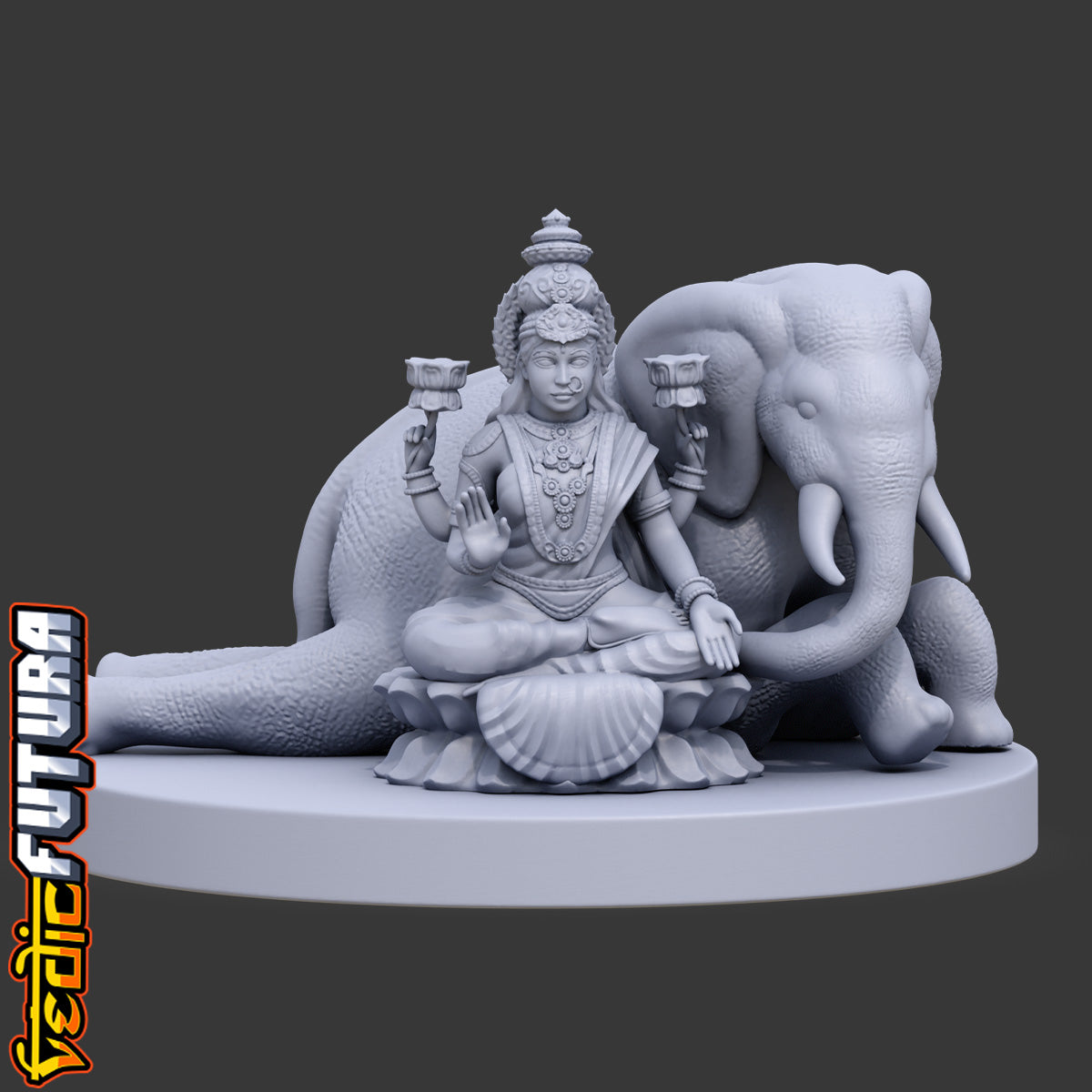 Gaja Lakshmi – Seated with the Royal Elephant