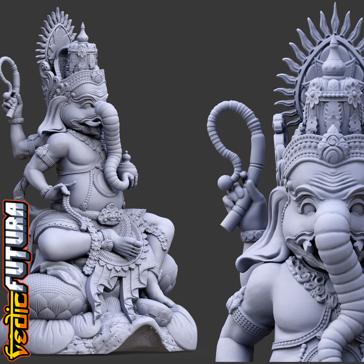 Balinese Ganesh - Traditional Wood Carving Recreation