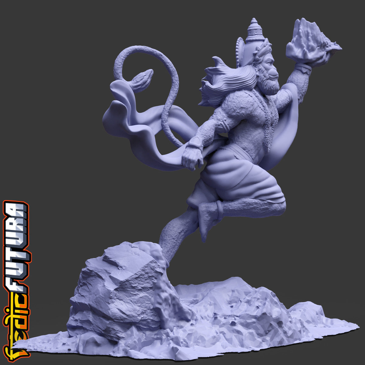 Leap of Devotion: Hanuman with Sanjeevani