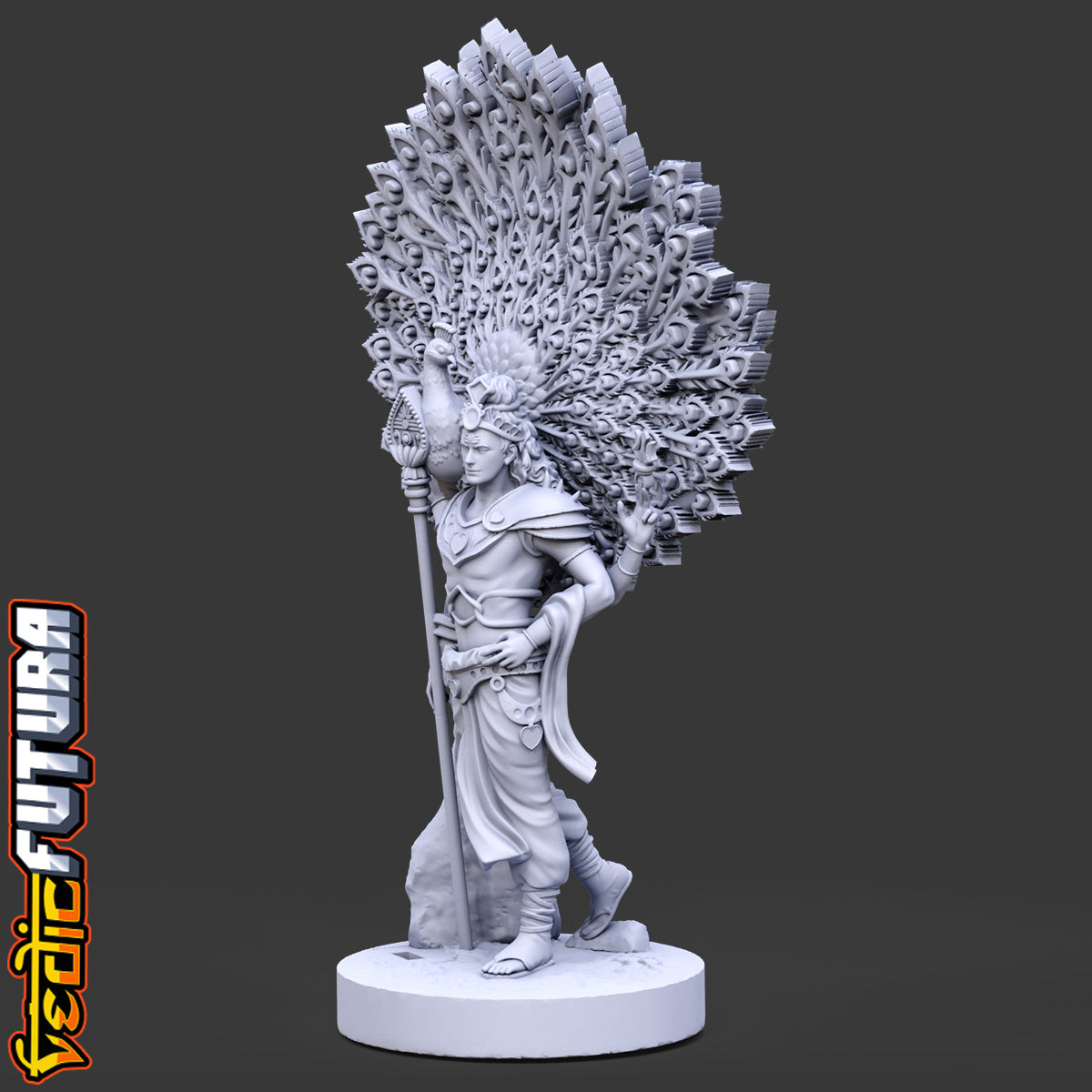 Subramanya with Peacock – The Youthful Warrior God