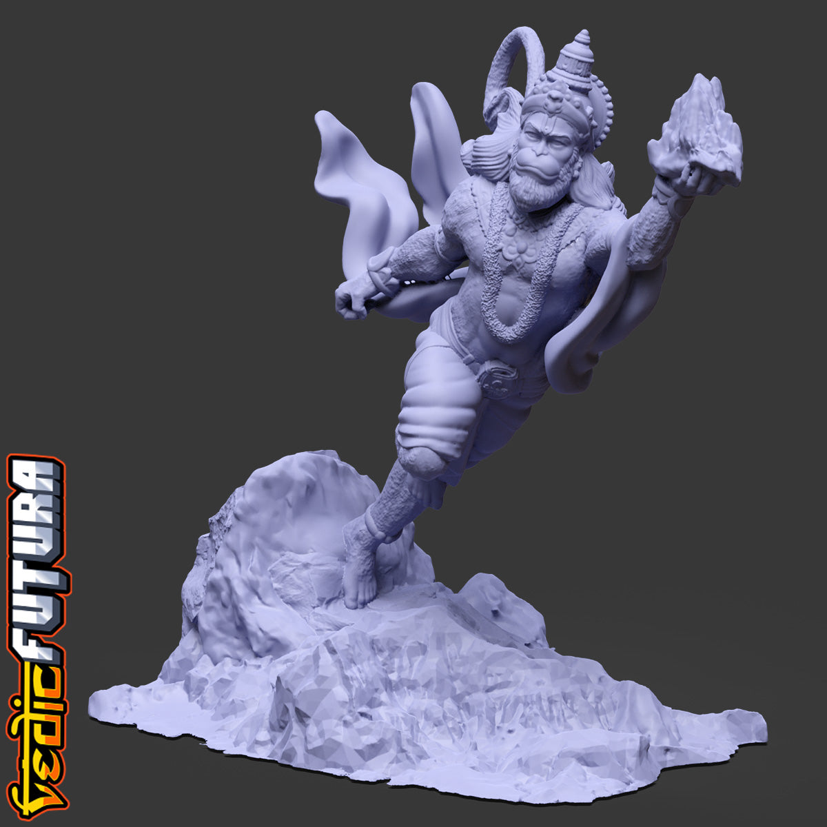 Leap of Devotion: Hanuman with Sanjeevani