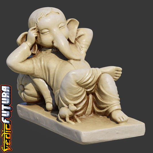 Sleeping Ganesha with Mooshak