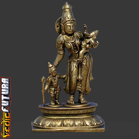 Divine Motherhood: Parvati with Ganesha and Murugan