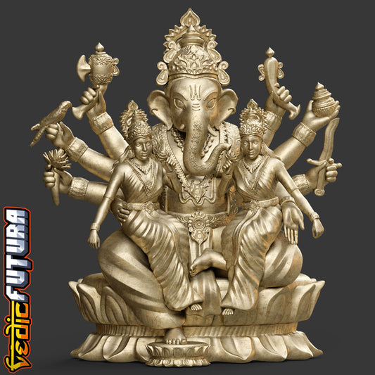 Ganesha with Riddhi and Siddhi: Bestower of Dual Prosperity