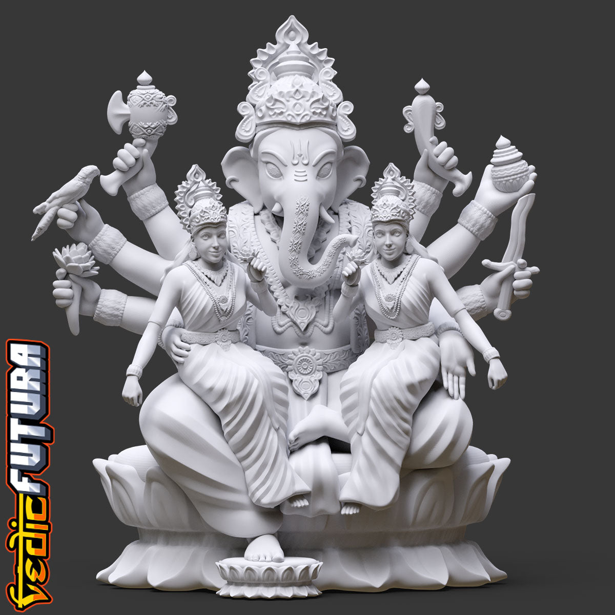 Ganesha with Riddhi and Siddhi: Bestower of Dual Prosperity