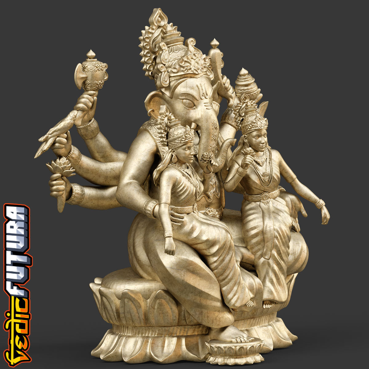 Ganesha with Riddhi and Siddhi: Bestower of Dual Prosperity