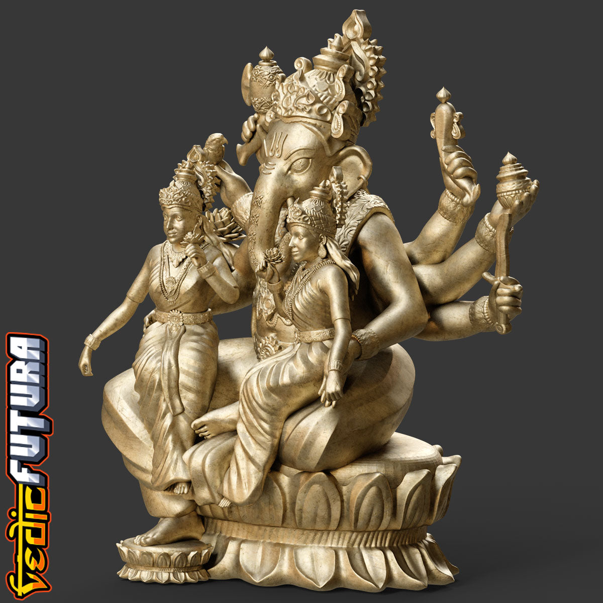 Ganesha with Riddhi and Siddhi: Bestower of Dual Prosperity