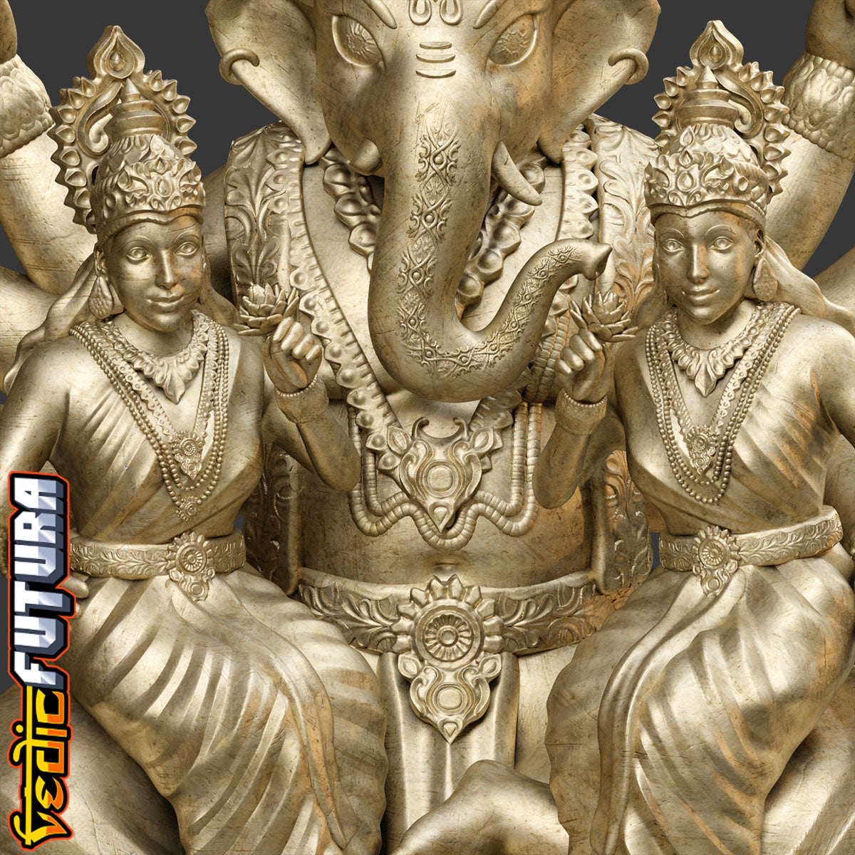 Ganesha with Riddhi and Siddhi: Bestower of Dual Prosperity