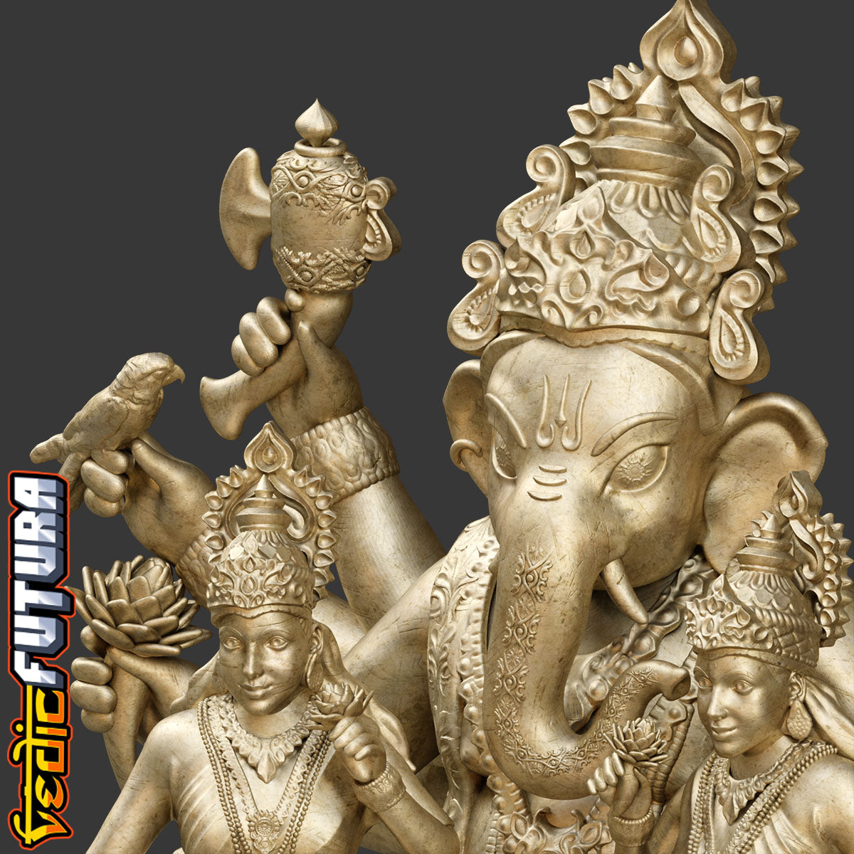 Ganesha with Riddhi and Siddhi: Bestower of Dual Prosperity