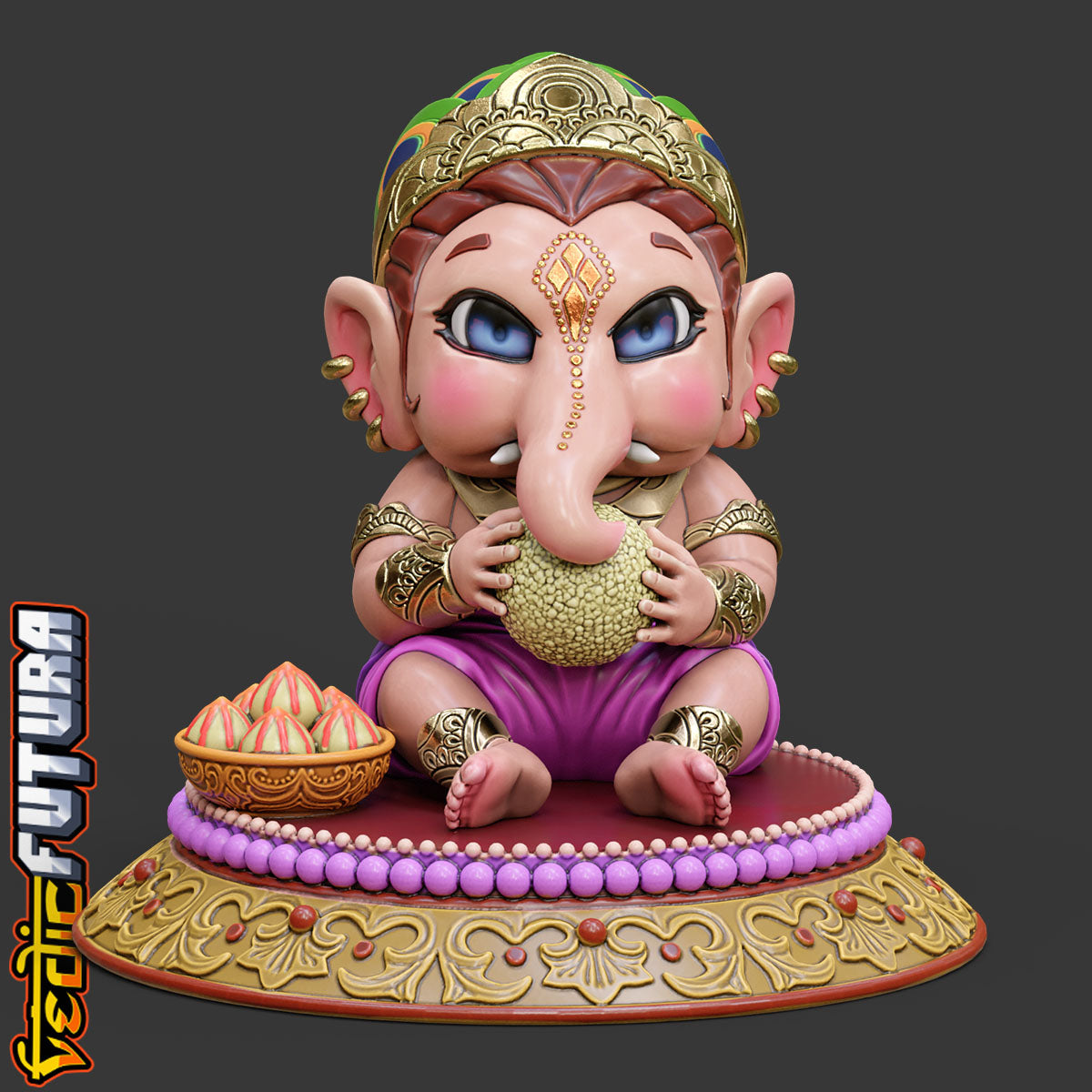 Chibi Ganesh Baby - Lover of Ladoos [Easy Paint]