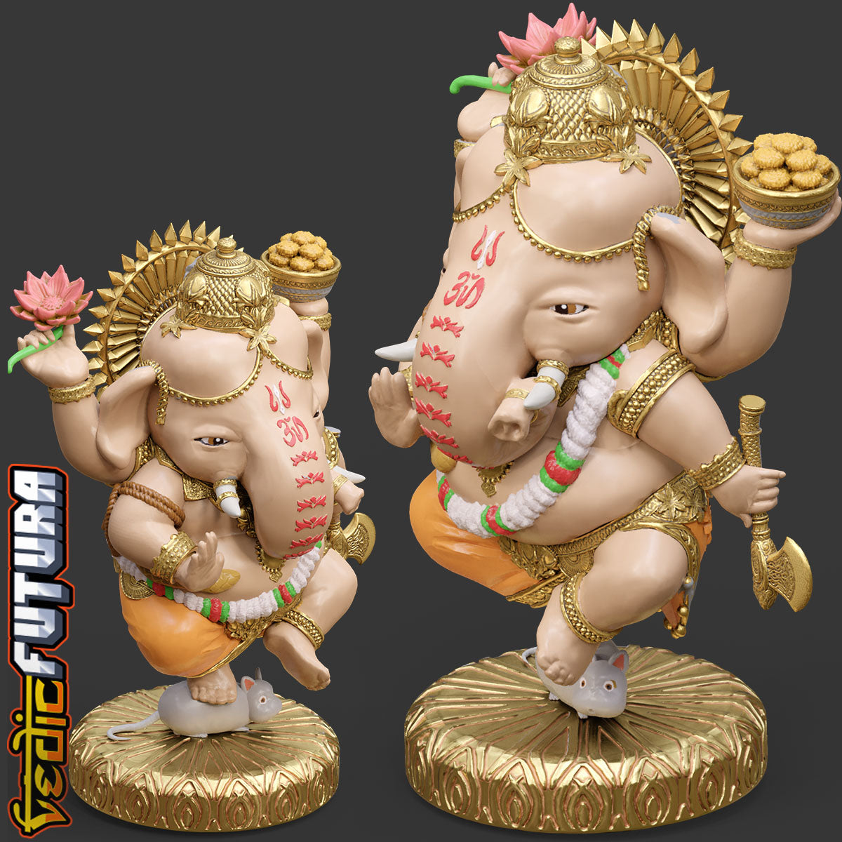 Dancing Delight: Chibi Ganesha with Mooshak