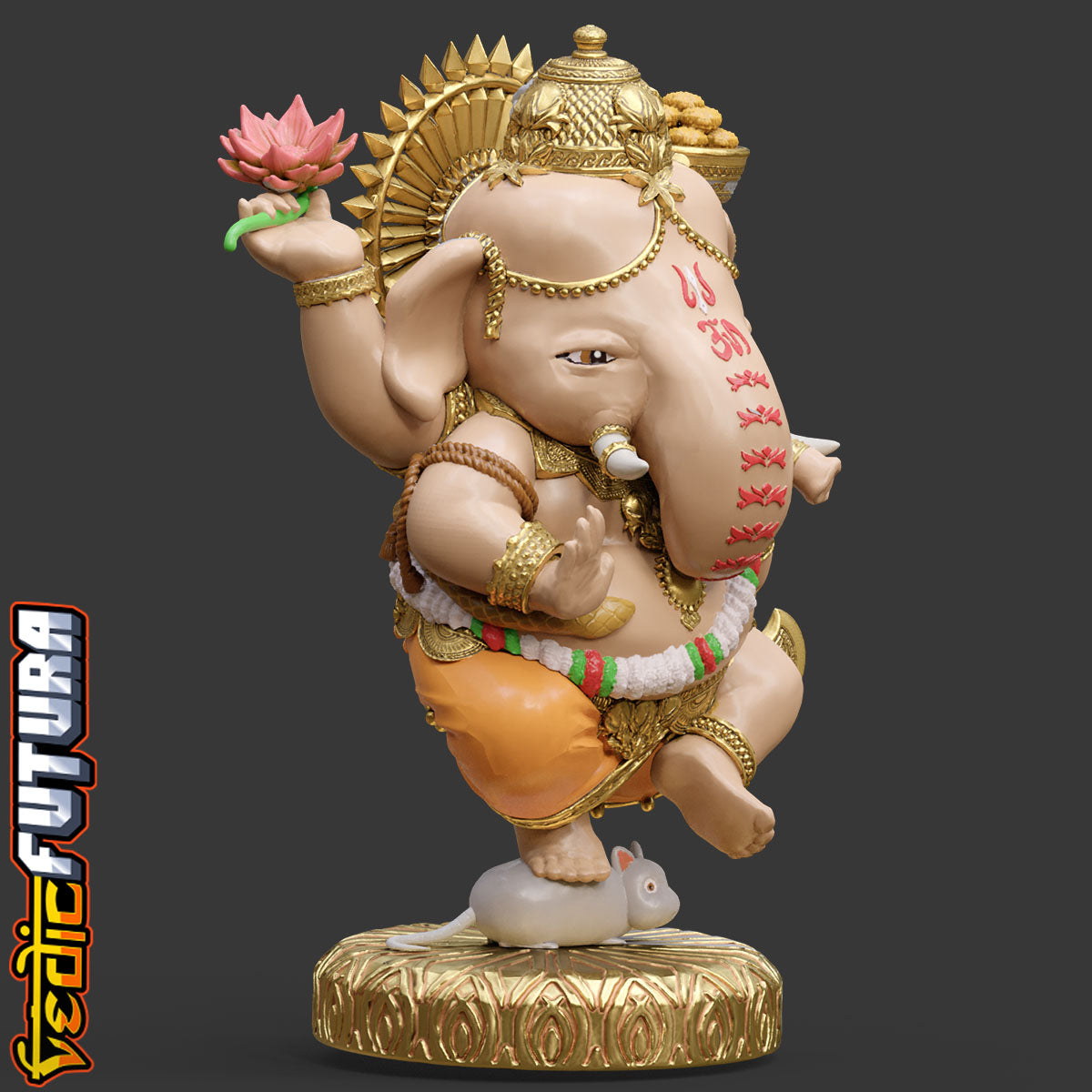 Dancing Delight: Chibi Ganesha with Mooshak