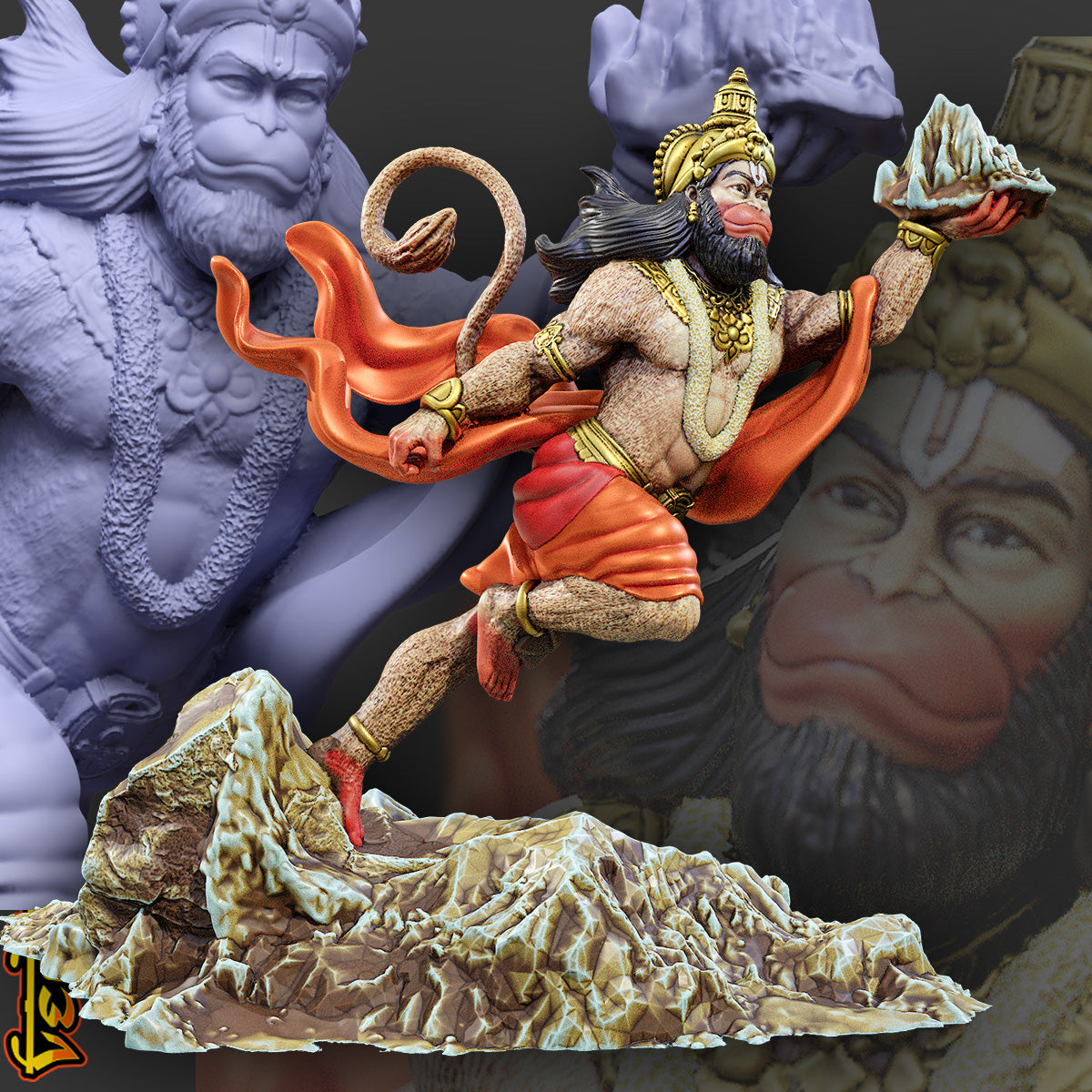 Leap of Devotion: Hanuman with Sanjeevani